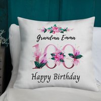 100 Jahre Altes Weibliches Geschenk, 100. Geburtstagsgeschenke Für Frauen, Geliebt Seit 1923, Dekokissen Oma 100, Geburtstagskissen von ByHandcraft