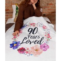 90 Jahre Geliebte Decke, 90. Geburtstag Geschenke Für Frauen, Alt Weiblich, Überwurf Decken Sie Oma Gigi, Individuelle Decke Geschenk von ByHandcraft