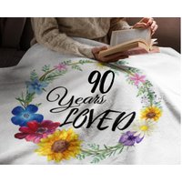 90 Jahre Geliebte Personalisierte Decke, Oma Decke Zum 90. Geburtstag, Geburtstag Geschenkideen Für Oma, Individuelle Geschenke von ByHandcraft