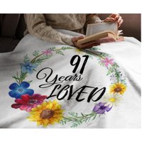 91 Jahre Geliebte Personalisierte Decke, Oma Decke Für 91. Geburtstag, Geburtstag Geschenkideen Oma, Individuelle Geschenke von ByHandcraft