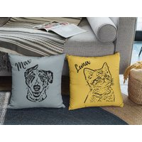 Benutzerdefinierte Haustier Kissen, Foto Name Personalisierte Hundekissen, Benutzerdefinierte Hund Erinnerungsgeschenk, Hundebild Kissen von ByHandcraft