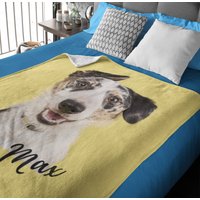 Personalisierte Haustier Foto Decke, Hunde Decke, Erinnerung Geschenk, Benutzerdefinierte Verlust Hundeportrait von ByHandcraft