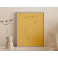 Aquarius Astrologie Wand Kunstdruck von ByLianaHomeDecor