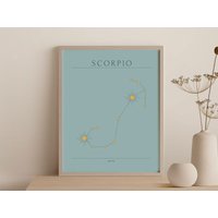 Skorpion Astrologie Wand Kunstdruck von ByLianaHomeDecor