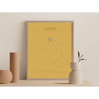 Waage Astrologie Wand Kunstdruck von ByLianaHomeDecor