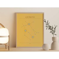 Zwillinge Astrologie Wand Kunstdruck von ByLianaHomeDecor