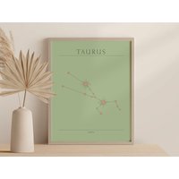 stier Astrologie Wand Kunstdruck von ByLianaHomeDecor