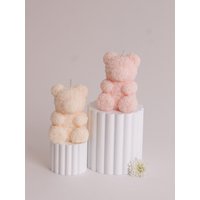 Teddybär Sojakerze Rosa/Geschenkidee Für Freundin Stumpenkerze von ByLolaUK