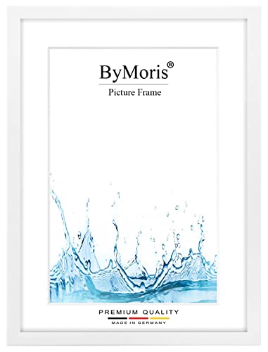 ByMoris Bilderrahmen nach Maß 100 x 100 cm in Weiss Matt mit Antireflex-Acrylglas, Poster Puzzle Portrait Foto Holz Rahmen von ByMoris
