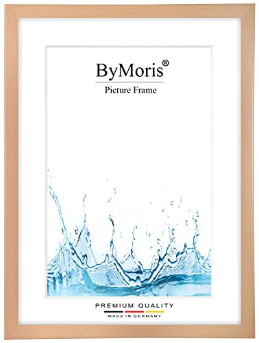 ByMoris Bilderrahmen nach Maß 12 x 17 cm in Buche mit Antireflex-Acrylglas, Poster Puzzle Portrait Foto Holz Rahmen von ByMoris