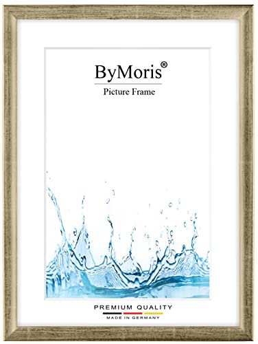ByMoris Bilderrahmen nach Maß 28 x 43 cm in Silber Leaf mit Antireflex-Acrylglas, Poster Puzzle Portrait Foto Holz Rahmen von ByMoris