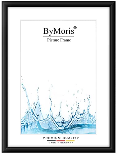 ByMoris Bilderrahmen nach Maß 49.3 x 69.3 cm in Schwarz Matt mit Antireflex-Acrylglas, Poster Puzzle Portrait Foto Holz Rahmen von ByMoris