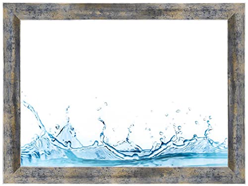 ByMoris Bilderrahmen 40 x 120 cm in Blau Gold Silber mit bruchsicherem Acrylglas - Alle Größen von ByMoris
