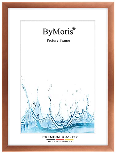 ByMoris Bilderrahmen nach Maß 40 x 55 cm in Kupfer mit Antireflex-Acrylglas, Poster Puzzle Portrait Foto Holz Rahmen von ByMoris