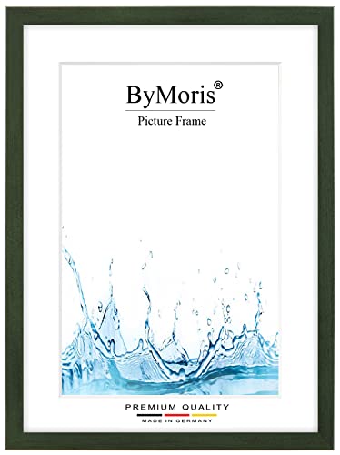 ByMoris Bilderrahmen nach Maß 50 x 120 cm in Grün gewischt mit Antireflex-Acrylglas, Poster Puzzle Portrait Foto Holz Rahmen von ByMoris