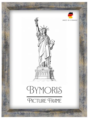 ByMoris Blau-Silber-Gold Holz Bilderrahmen 75 x 100 cm Bildmaß | Größen wählbar | Posterrahmen, Fotorahmen, Puzzle Rahmen, Maßanfertigung | Für Fotos, Collagen ByMoris Blau-Silber-Gold Holz Bilderrahmen 75 x 100 cm Bildmaß | Größen wählbar | Posterrahmen, Fotorahmen, Puzzle Rahmen, Maßanfertigung | Für Fotos, Collagen von ByMoris