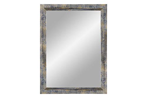 ByMoris Spiegelrahmen Blau Silber Gold 90x120 cm Wandspiegel Deko-Spiegel mit MDF-Holz Rahmen Modern Vintage alle Größen individuell Maß gefertigt 100% Made in Germany von ByMoris