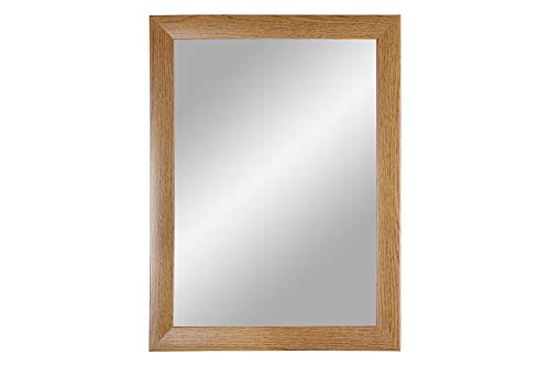 ByMoris Spiegelrahmen Eiche Rustikal 45x60 cm Wandspiegel Deko-Spiegel mit MDF-Holz Rahmen Modern Vintage alle Größen individuell Maß gefertigt 100% Made in Germany von ByMoris