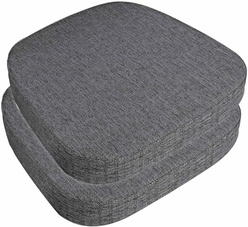 4er/2er/6er-Set Sitzpolster for Esszimmerstühle mit Bändern, Stuhlkissen, Memory Foam-Stuhlpolster for die Küche, Sitzkissen mit rutschfester Rückseite(#1,2pcs 43x40x3cm) von ByNGSDCC