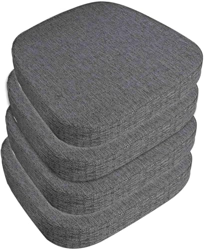 4er/2er/6er-Set Sitzpolster for Esszimmerstühle mit Bändern, Stuhlkissen, Memory Foam-Stuhlpolster for die Küche, Sitzkissen mit rutschfester Rückseite(#1,4pcs 43x40x3cm) von ByNGSDCC