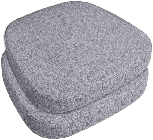 4er/2er/6er-Set Sitzpolster for Esszimmerstühle mit Bändern, Stuhlkissen, Memory Foam-Stuhlpolster for die Küche, Sitzkissen mit rutschfester Rückseite(#2,2pcs 43x40x3cm) von ByNGSDCC