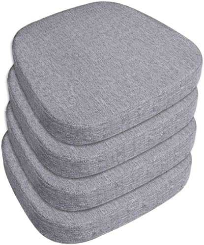 4er/2er/6er-Set Sitzpolster for Esszimmerstühle mit Bändern, Stuhlkissen, Memory Foam-Stuhlpolster for die Küche, Sitzkissen mit rutschfester Rückseite(#3,4pcs 43x42x5cm) von ByNGSDCC