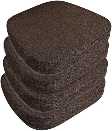 4er/2er/6er-Set Sitzpolster for Esszimmerstühle mit Bändern, Stuhlkissen, Memory Foam-Stuhlpolster for die Küche, Sitzkissen mit rutschfester Rückseite(#4,4pcs 40x38x3cm) von ByNGSDCC