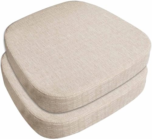 4er/2er/6er-Set Sitzpolster for Esszimmerstühle mit Bändern, Stuhlkissen, Memory Foam-Stuhlpolster for die Küche, Sitzkissen mit rutschfester Rückseite(#5,2pcs 43x42x5cm) von ByNGSDCC