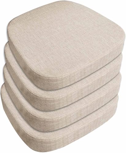 4er/2er/6er-Set Sitzpolster for Esszimmerstühle mit Bändern, Stuhlkissen, Memory Foam-Stuhlpolster for die Küche, Sitzkissen mit rutschfester Rückseite(#5,4pcs 43x40x3cm) von ByNGSDCC
