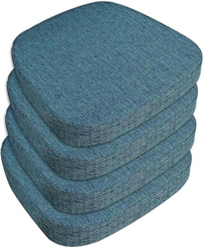 4er/2er/6er-Set Sitzpolster for Esszimmerstühle mit Bändern, Stuhlkissen, Memory Foam-Stuhlpolster for die Küche, Sitzkissen mit rutschfester Rückseite(#6,4pcs 40x38x3cm) von ByNGSDCC