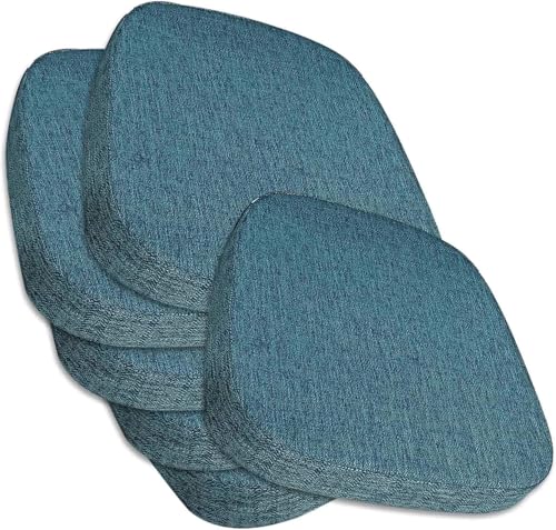4er/2er/6er-Set Sitzpolster for Esszimmerstühle mit Bändern, Stuhlkissen, Memory Foam-Stuhlpolster for die Küche, Sitzkissen mit rutschfester Rückseite(#6,6pcs 40x38x5cm) von ByNGSDCC