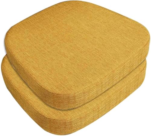 4er/2er/6er-Set Sitzpolster for Esszimmerstühle mit Bändern, Stuhlkissen, Memory Foam-Stuhlpolster for die Küche, Sitzkissen mit rutschfester Rückseite(#9,2pcs 43x40x3cm) von ByNGSDCC