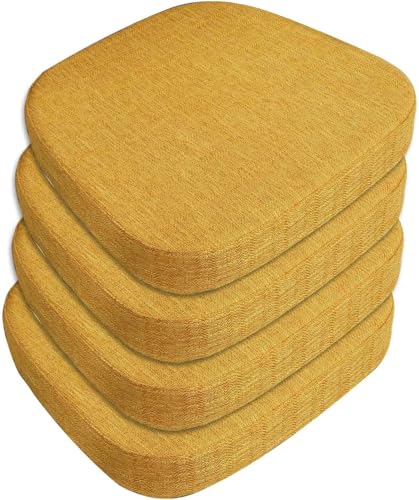 4er/2er/6er-Set Sitzpolster for Esszimmerstühle mit Bändern, Stuhlkissen, Memory Foam-Stuhlpolster for die Küche, Sitzkissen mit rutschfester Rückseite(#9,4pcs 40x38x5cm) von ByNGSDCC