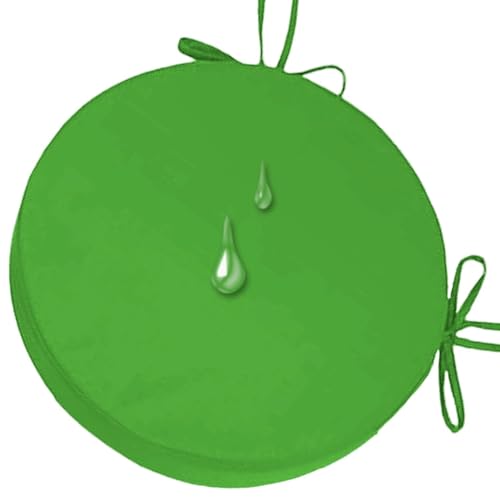 Runde Stuhlkissen for drinnen und draußen, 1/2/4er-Set, wasserdicht, Bistro-Gartensitzkissen mit Bändern und abnehmbaren Bezügen, Hocker-Stuhlpolster, Kissen(G11,16x2"/1pc) von ByNGSDCC