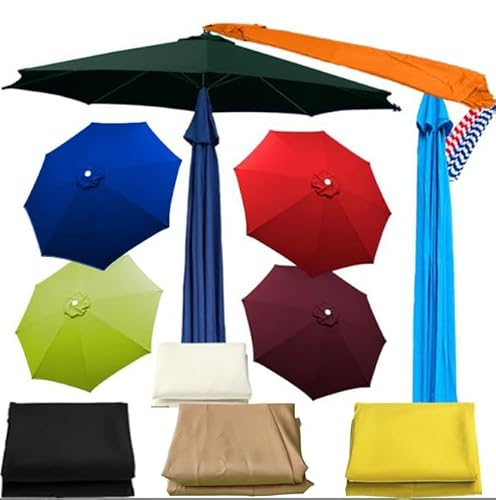 Sonnenschirm, 10ft Terrassenschirm-Überdachung, 8-Rippen-Ersatzstoff for die Schirmoberseite, lichtbeständiger Polyester-Sonnenschirm-Ersatzstoff for den Marktgarten(Red Streak) von ByNGSDCC