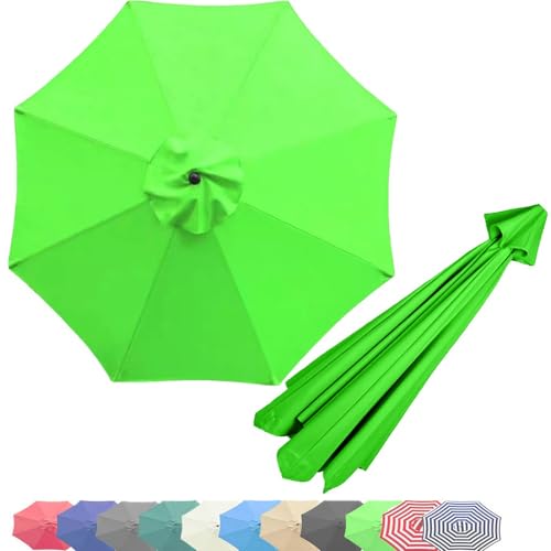 Sonnenschirm, 8-Rippen-Ersatztuch for Tischschirme im Freien, UV-beständige Ersatzabdeckung for die Oberseite des Strandschirms, wasserdichtes Ersatzdach for Terrassenschirme(Green,300cm/10ft) von ByNGSDCC