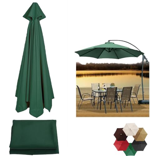 Sonnenschirm, Ersatzdach for 6-Rippen-Schirmoberteil, Ersatzdach for Terrassenschirm, wasserdichtes Ersatztuch for Markttischschirme for Sonnenschirme im Freien(Green,2.7m(9ft)) von ByNGSDCC
