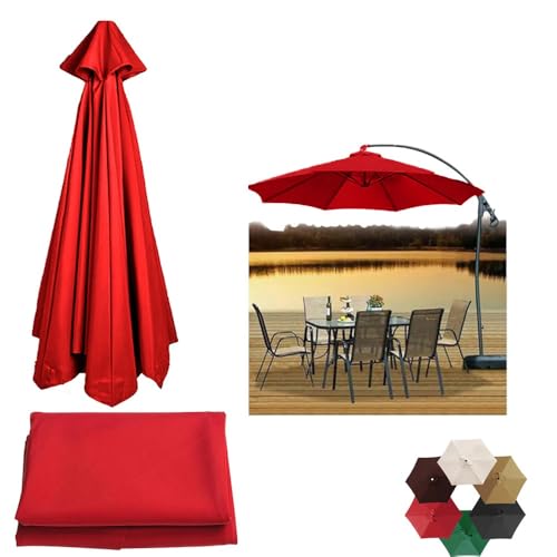 Sonnenschirm, Ersatzdach for 6-Rippen-Schirmoberteil, Ersatzdach for Terrassenschirm, wasserdichtes Ersatztuch for Markttischschirme for Sonnenschirme im Freien(Red,2m(6.5ft)) von ByNGSDCC