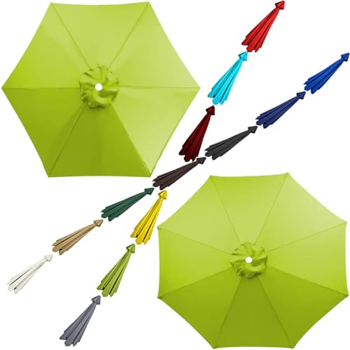 Sonnenschirm, Ersatzstoff for Tischschirme im Freien, 6-Rippen/8-Rippen-Marktschirmdach, UV-beständiger Ersatzbezug for Strandsonnenschirme, farbecht(Green,6 Ribs-2.7m/9ft) von ByNGSDCC