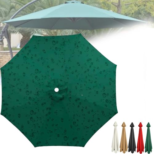 Sonnenschirm, Marktschirm-Überdachung, 9 Fuß/10 Fuß 8 Rippen Ersatztuch for Tischschirme im Freien, runder UV-Schutzschirm for Gartenpavillon, Hinterhofpool(Dark Green,2.7m(9ft)) von ByNGSDCC