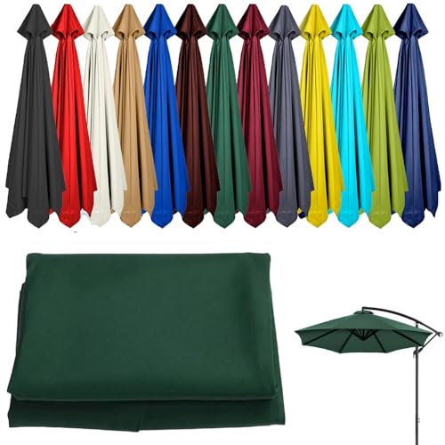 Sonnenschirm, UV-Schutz-Außenschirmabdeckung, 6-/8-Rippen-Ersatzdach for Markttisch-Sonnenschirme, 9 Fuß/10 Fuß wasserdichtes Ersatztuch for Terrassen-Sonnenschirme(Dark-green,8 Ribs-2.7m/9ft) von ByNGSDCC