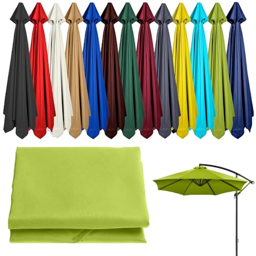 Sonnenschirm, UV-Schutz-Außenschirmabdeckung, 6-/8-Rippen-Ersatzdach for Markttisch-Sonnenschirme, 9 Fuß/10 Fuß wasserdichtes Ersatztuch for Terrassen-Sonnenschirme(Green,8 Ribs-2.7m/9ft) von ByNGSDCC