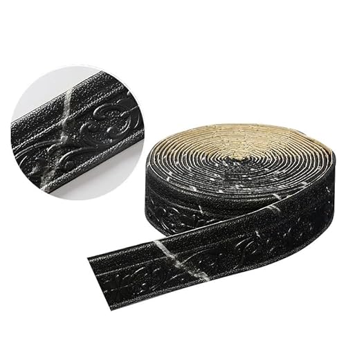 Tapeten, 3D-Wandbordüre, wasserdicht, selbstklebend, Wandverkleidung, Bordüre, Schaumstofffliesen, Aufkleber, Sockelleiste for die Heimdekoration, 10 m/Rolle(Black/White) von ByNGSDCC