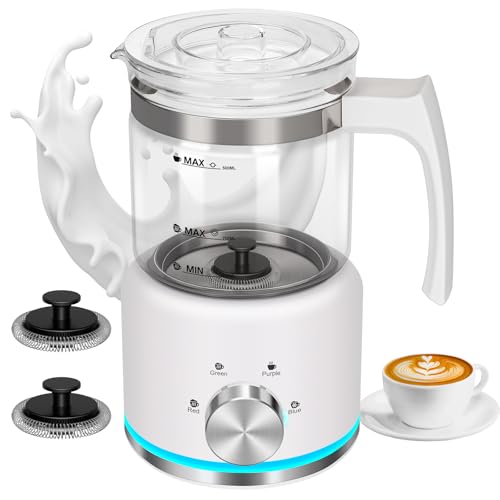 ByNaRIX Milchaufschäumer, 4 in 1 Milchaufschäumer Elektrisch für Heißer und Kalter Milchschaum, 500 ML Edelstahl Milchschäumer Spülmaschinenfest für Kaffee, Latte, Cappuccino, Weißer Glas ByNaRIX Milchaufschäumer, 4 in 1 Milchaufschäumer Elektrisch für Heißer und Kalter Milchschaum, 500 ML Edelstahl Milchschäumer Spülmaschinenfest für Kaffee, Latte, Cappuccino, Weißer Glas von ByNaRIX