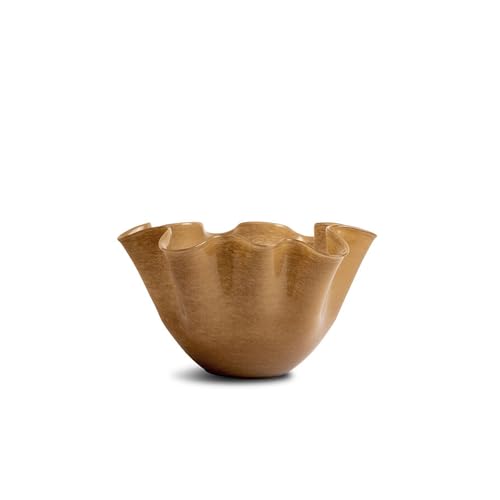 ByON Cara Bowl L Schale aus Glas hergestellt, in der Farbe: Beige, Maße: 29 x 16 x 26 cm, 5280605303 von ByON