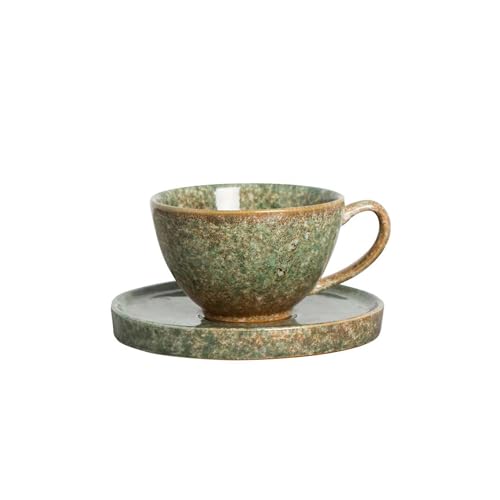 ByON Mug & plate Jade Tasse mit Untertasse aus Porzellan hergestellt, in der Farbe: Grün, Maße: 13,5x11x7cm/ø15,5x1,5cm cm, Fassungsvermögen: 25 cl, 5228615812 von ByON