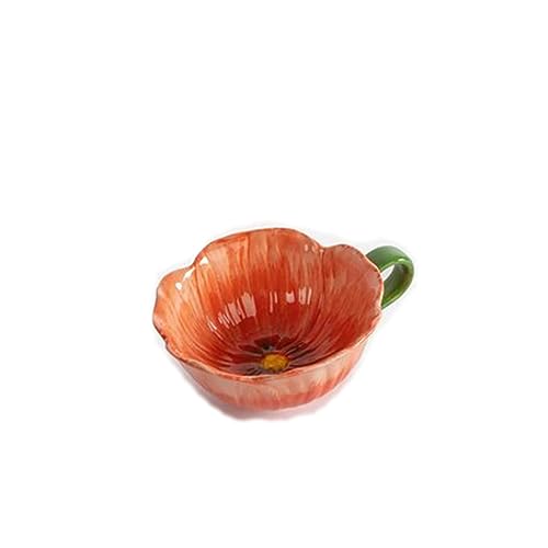 ByOn Teetasse Cup Poppy in Blumenform aus Steingut in der Farbe Rot, 0,22L, 5283908006 von ByOn