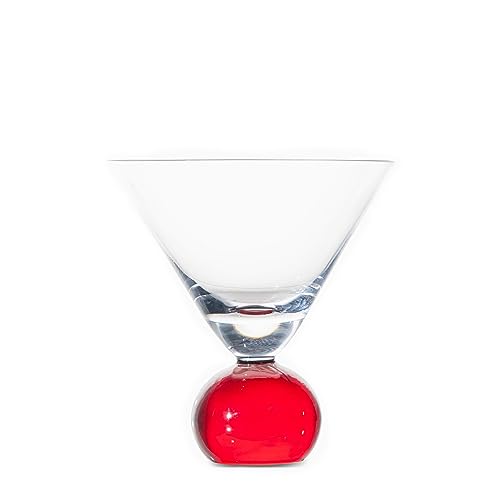 ByOn Trinkglas Spice Transparent mit rotem Fuß mit einem Volumen von 0,2L, 5263923306 von ByOn
