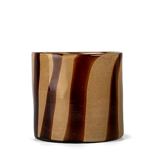ByOn Vase Teelicht Calore Curve aus Glas in der Farbe Braun/Beige, Größe: M, 5280600222 von ByOn