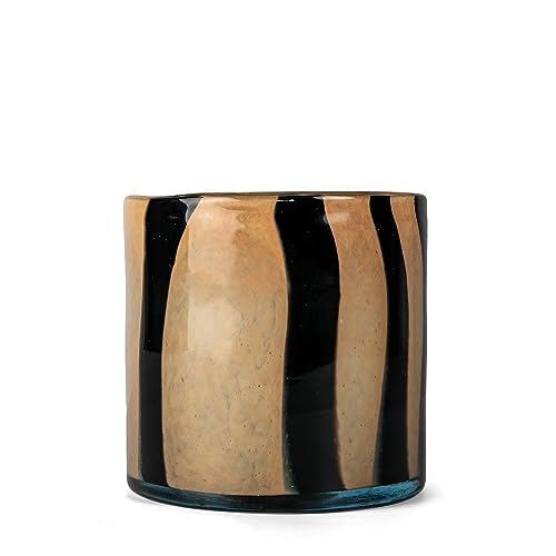 ByOn Vase Teelicht Calore Curve aus Glas in der Farbe Schwarz/Beige, Größe: M, 5280600223 von ByOn